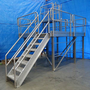 Stainless Steel Stairs with Diamond Plate Treads