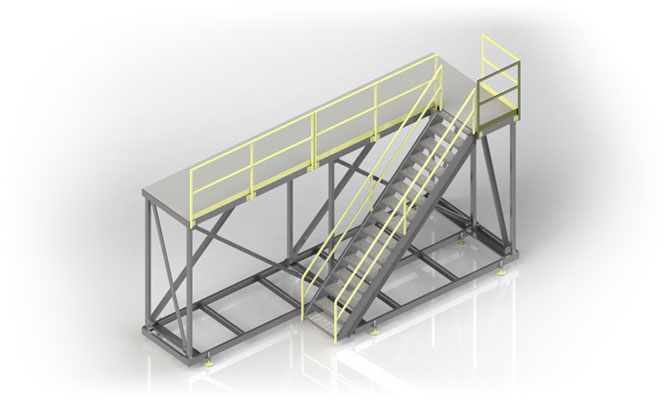 Mobile Steel Access Platform and Stairs